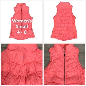 Women’s Tangerine Small 4 - 6 Vest Jacket Coat Peach Sleeveless Packable Stretch